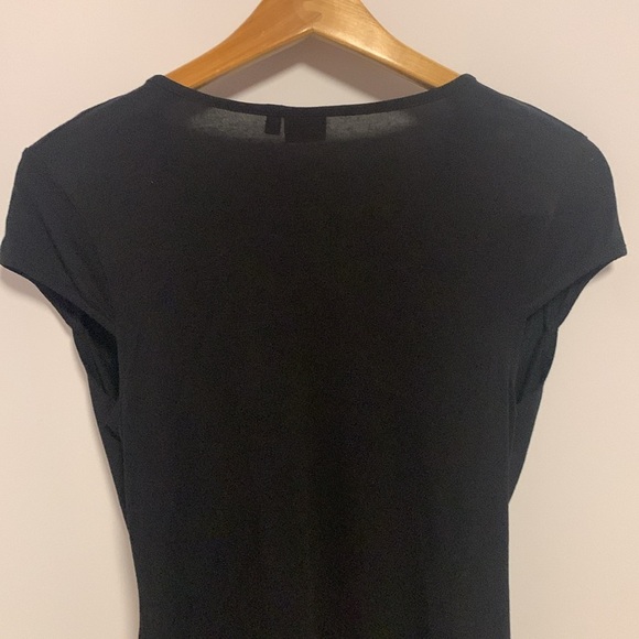 BODY FLIRT BLACK BLOUSE WITH COWL LIKE NECKLINE WITH BLING LIKE UNDERLINING - Picture 5 of 7